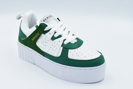 Tenis Blanco/Ante Verde 15214